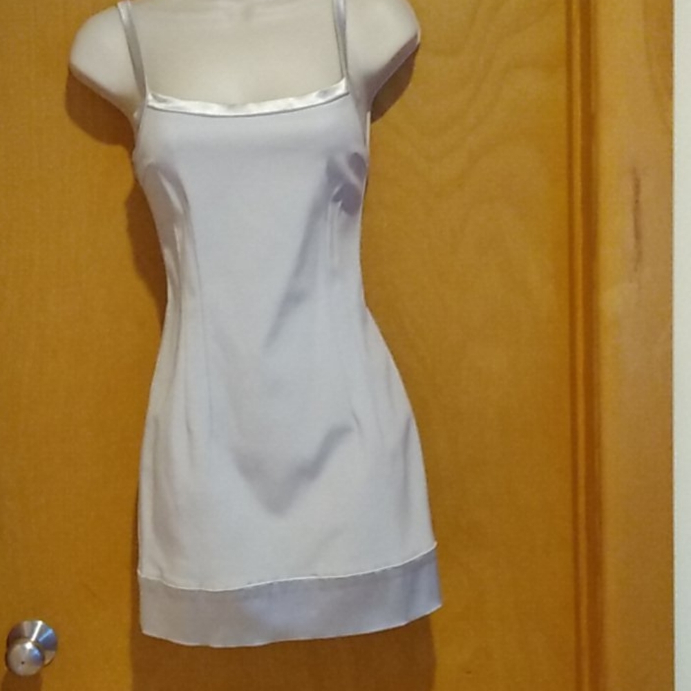 Bebe size 0petite silver sexy dress